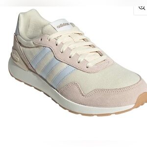 adidas Women's Cream & Pale Pink Retro Runner Sneakers